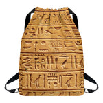 Egyptian Hieroglyphs Print Drawstring Backpack