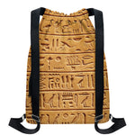 Egyptian Hieroglyphs Print Drawstring Backpack