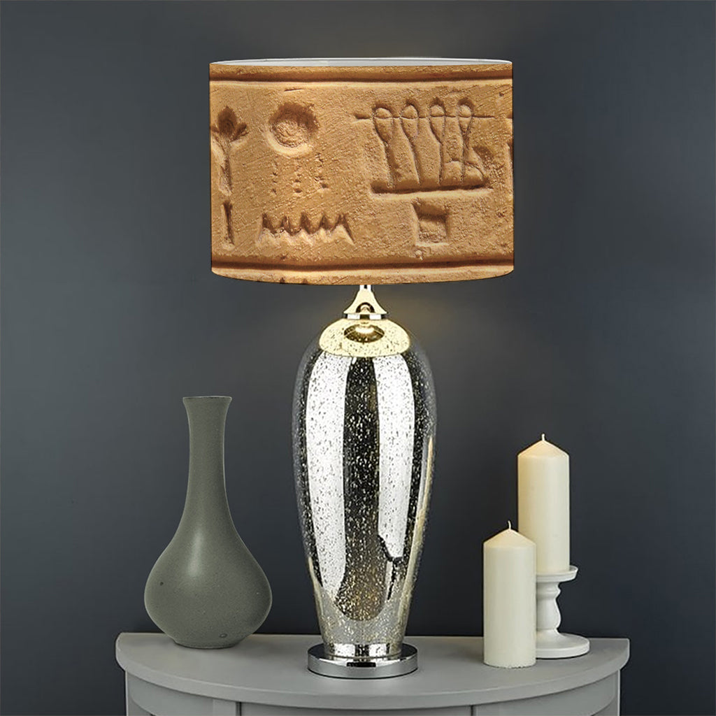 Egyptian Hieroglyphs Print Drum Lamp Shade