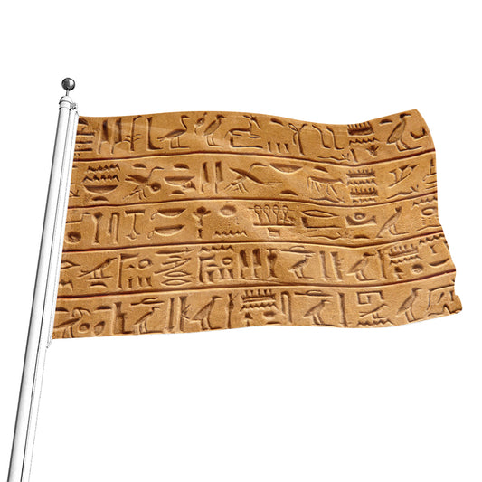 Egyptian Hieroglyphs Print Flag