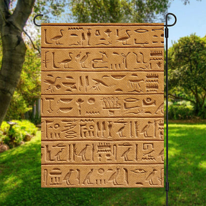 Egyptian Hieroglyphs Print Garden Flag