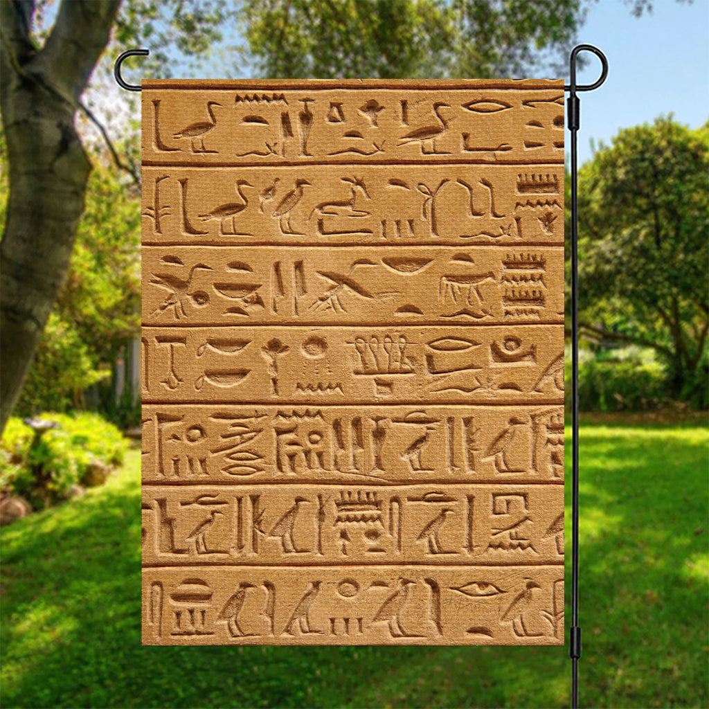 Egyptian Hieroglyphs Print Garden Flag