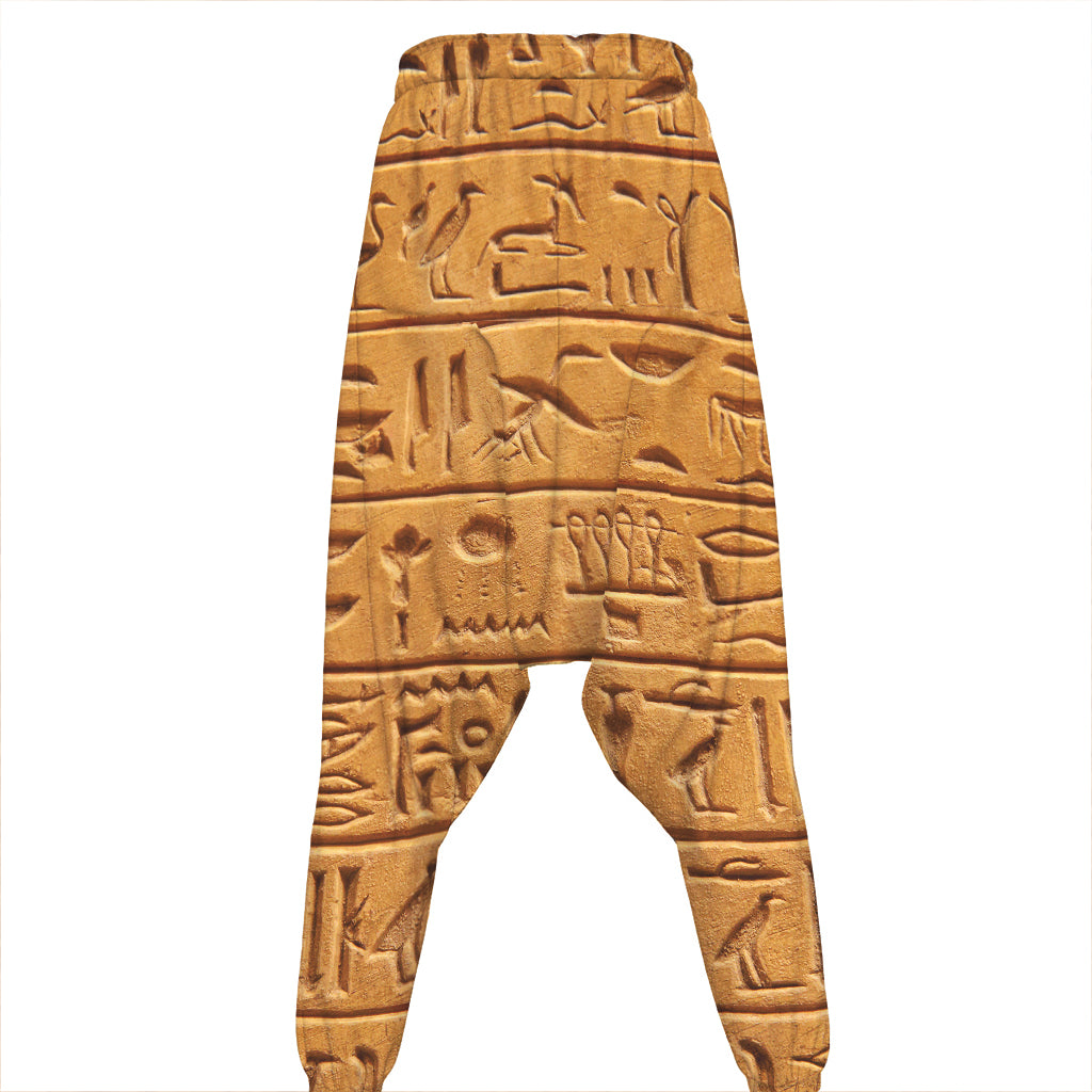 Egyptian Hieroglyphs Print Hammer Pants