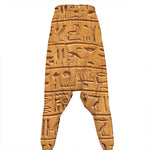 Egyptian Hieroglyphs Print Hammer Pants