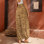 Egyptian Hieroglyphs Print Harem Pants