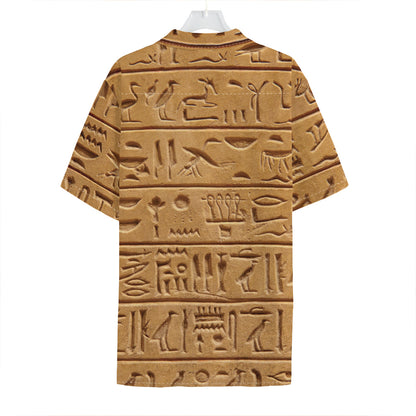 Egyptian Hieroglyphs Print Hawaiian Shirt