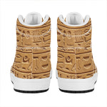 Egyptian Hieroglyphs Print High Top Leather Sneakers