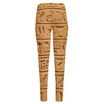 Egyptian Hieroglyphs Print High-Waisted Pocket Leggings