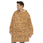 Egyptian Hieroglyphs Print Hoodie Blanket
