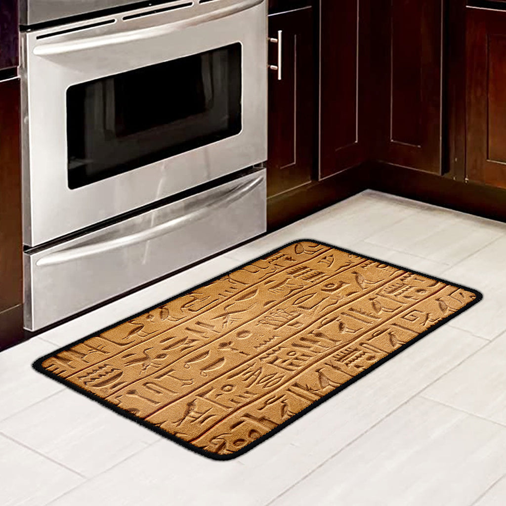 Egyptian Hieroglyphs Print Kitchen Mat