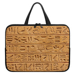 Egyptian Hieroglyphs Print Laptop Sleeve With Handle