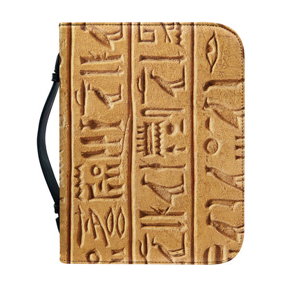 Egyptian Hieroglyphs Print Leather Bible Cover