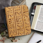 Egyptian Hieroglyphs Print Leather Bible Cover