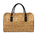 Egyptian Hieroglyphs Print Leather Duffel Bag