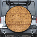 Egyptian Hieroglyphs Print Leather Spare Tire Cover