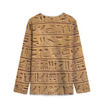 Egyptian Hieroglyphs Print Long Sleeve Short Coat