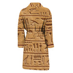 Egyptian Hieroglyphs Print Men's Bathrobe