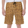 Egyptian Hieroglyphs Print Men's Beach Shorts