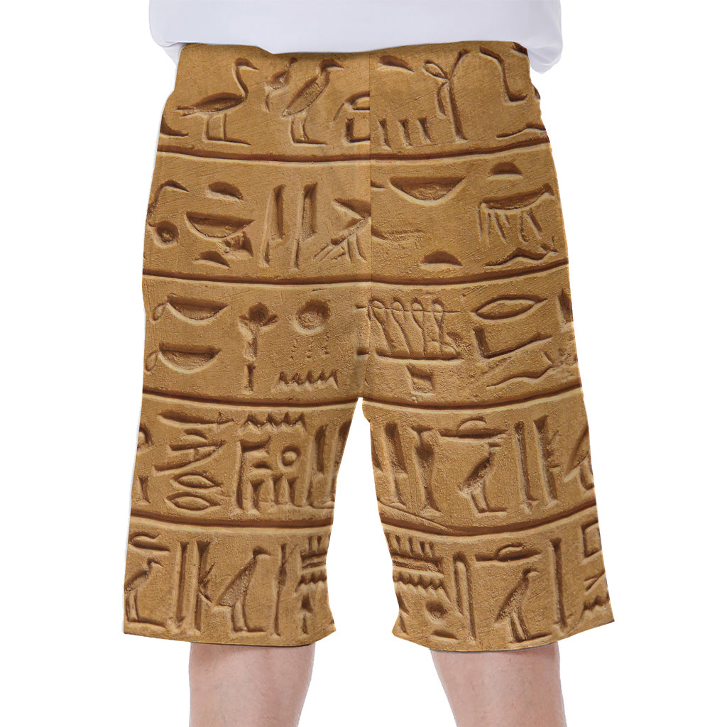 Egyptian Hieroglyphs Print Men's Beach Shorts