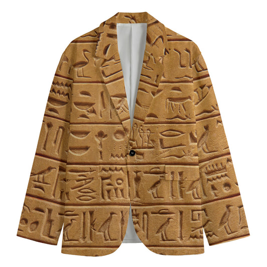 Egyptian Hieroglyphs Print Men's Blazer