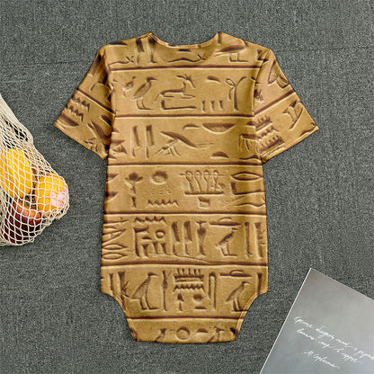 Egyptian Hieroglyphs Print Men's Bodysuit