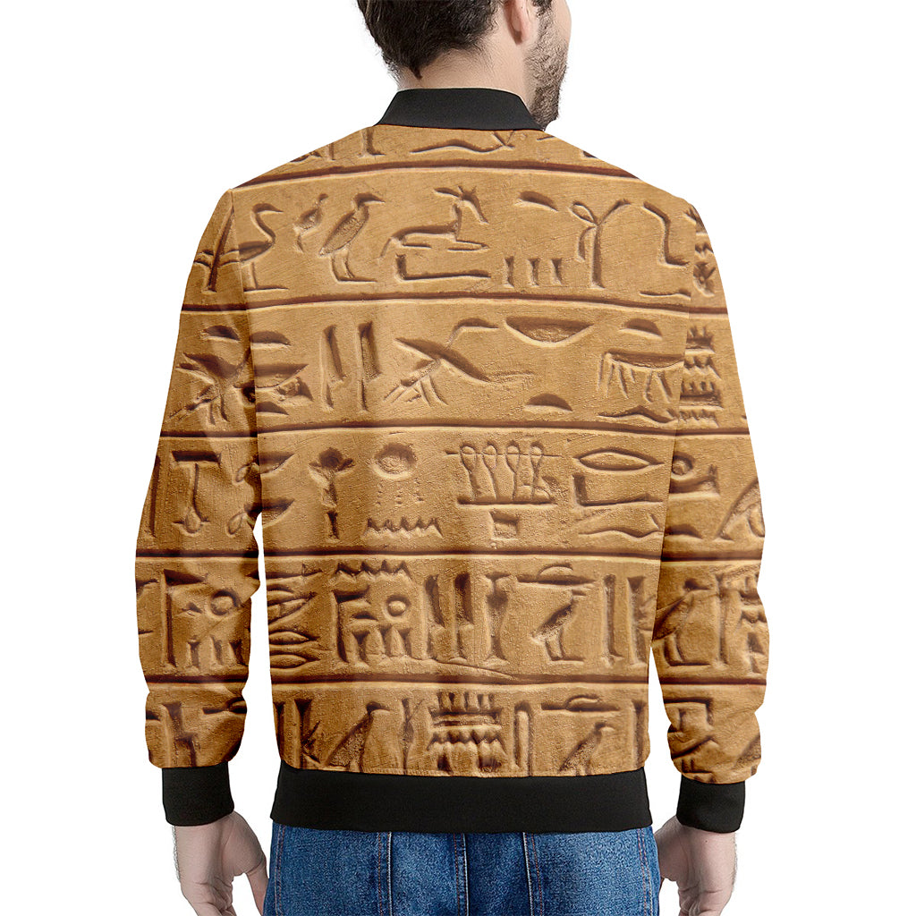 Egyptian Hieroglyphs Print Men's Bomber Jacket