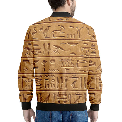 Egyptian Hieroglyphs Print Men's Bomber Jacket