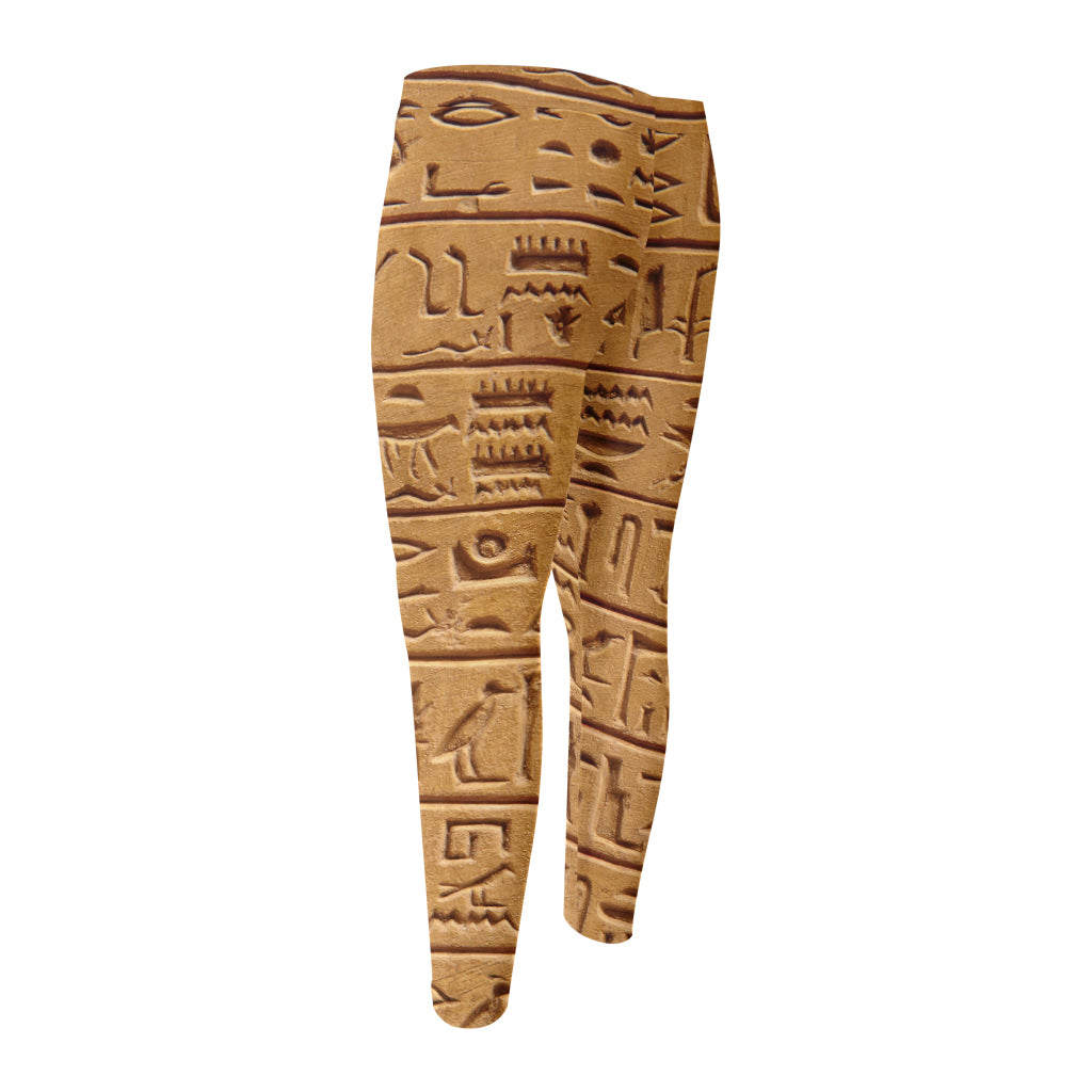 Egyptian Hieroglyphs Print Men's Compression Pants