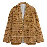Egyptian Hieroglyphs Print Men's Cotton Blazer