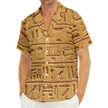 Egyptian Hieroglyphs Print Men's Deep V-Neck Shirt