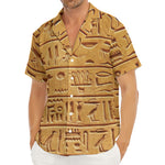 Egyptian Hieroglyphs Print Men's Deep V-Neck Shirt