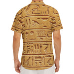 Egyptian Hieroglyphs Print Men's Deep V-Neck Shirt