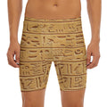 Egyptian Hieroglyphs Print Men's Long Boxer Briefs