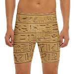 Egyptian Hieroglyphs Print Men's Long Boxer Briefs