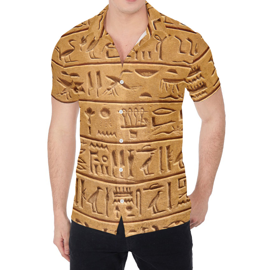 Egyptian Hieroglyphs Print Men's Shirt