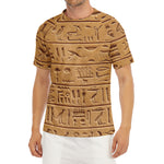 Egyptian Hieroglyphs Print Men's Short Sleeve Rash Guard