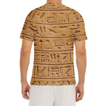 Egyptian Hieroglyphs Print Men's Short Sleeve Rash Guard