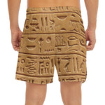 Egyptian Hieroglyphs Print Men's Split Running Shorts