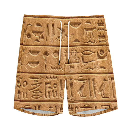 Egyptian Hieroglyphs Print Men's Sports Shorts