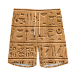 Egyptian Hieroglyphs Print Men's Sports Shorts