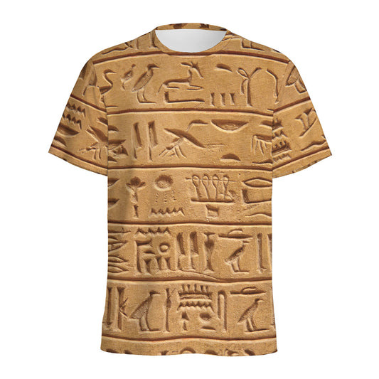 Egyptian Hieroglyphs Print Men's Sports T-Shirt