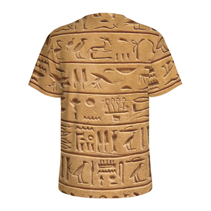 Egyptian Hieroglyphs Print Men's Sports T-Shirt