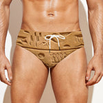 Egyptian Hieroglyphs Print Men's Swim Briefs