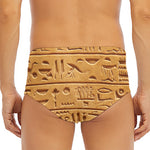 Egyptian Hieroglyphs Print Men's Triangle Swim Briefs