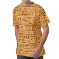 Egyptian Hieroglyphs Print Men's Velvet T-Shirt