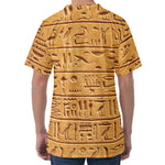 Egyptian Hieroglyphs Print Men's Velvet T-Shirt