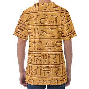 Egyptian Hieroglyphs Print Men's Velvet T-Shirt