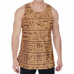 Egyptian Hieroglyphs Print Men's Velvet Tank Top