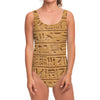 Egyptian Hieroglyphs Print One Piece Swimsuit