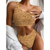 Egyptian Hieroglyphs Print One Shoulder Bikini Top